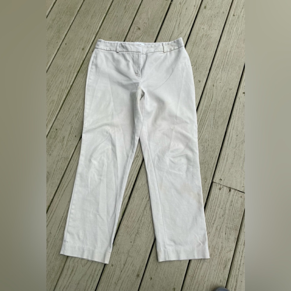 Liz Claiborne - Woman’s cream color (Audra) high rise crop pants, Size: 10